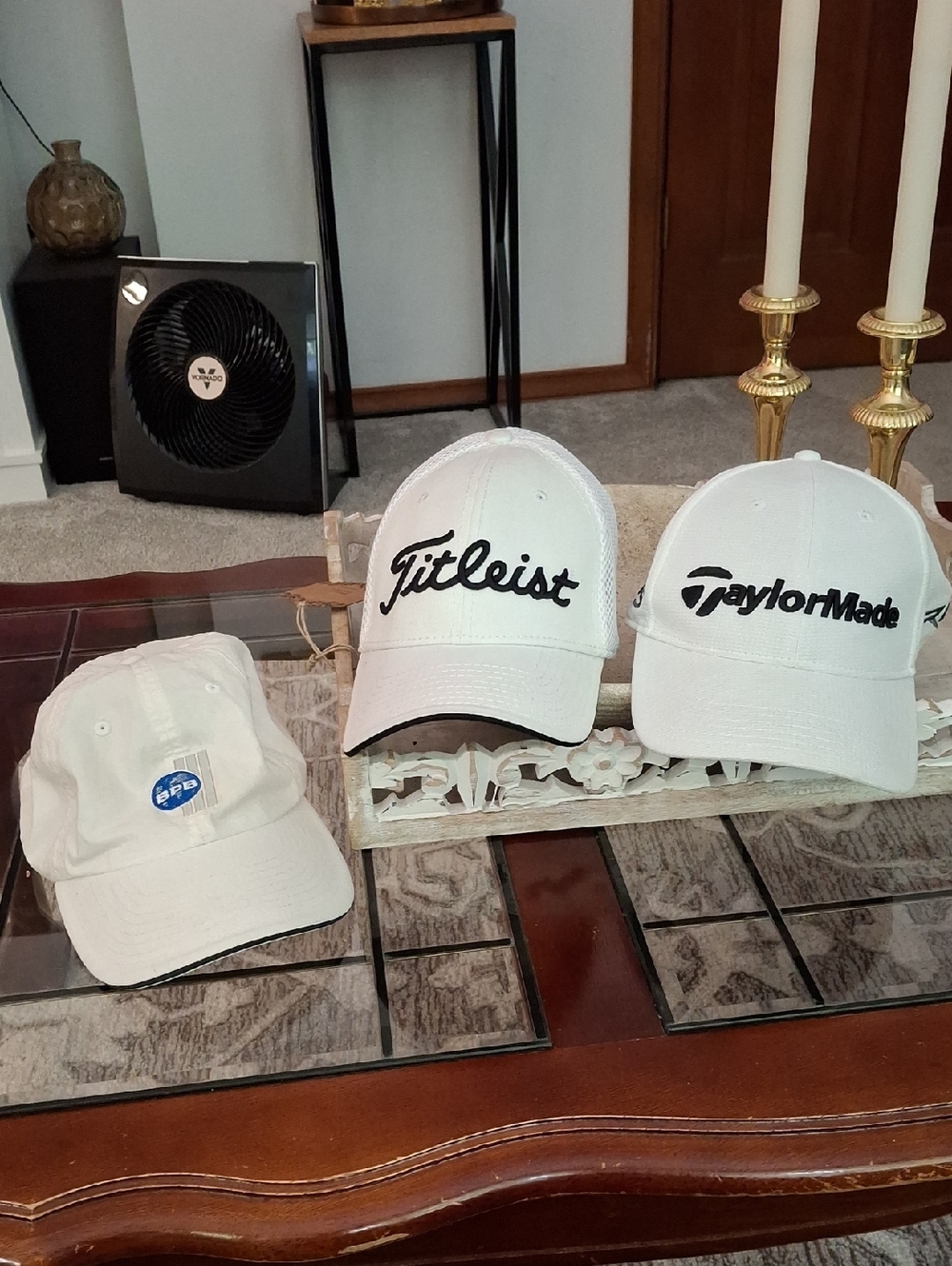 Titleist & TaylorMade, Ping, White Golf Hat Lot